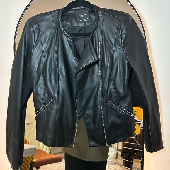 Cropped faux leather jacket - Picture 1 of 9
